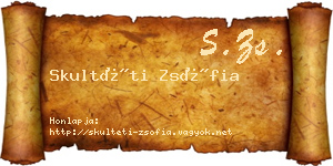 Skultéti Zsófia névjegykártya